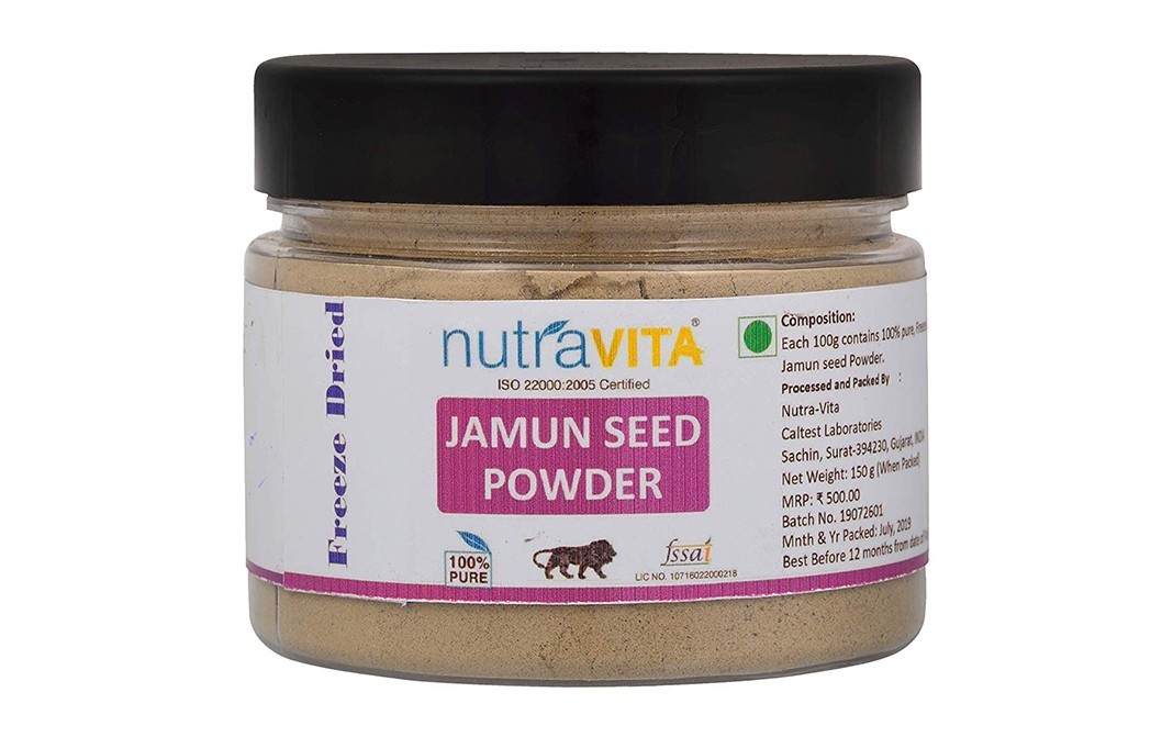 Nutravita Jamun Seed Powder Freeze Dried   Plastic Jar  150 grams